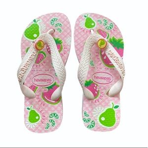 Havaianas Kids Flip Flop Sandal Pink Fruits Charm